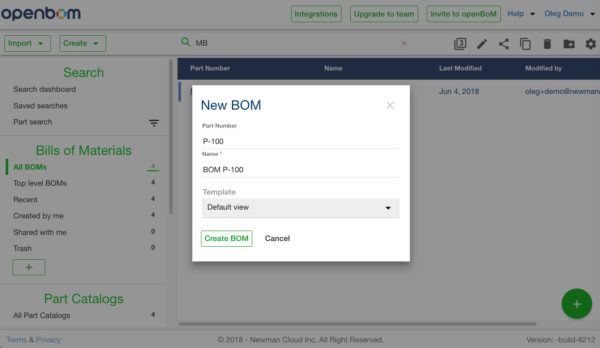 Create BOMs – OpenBOM Training Library