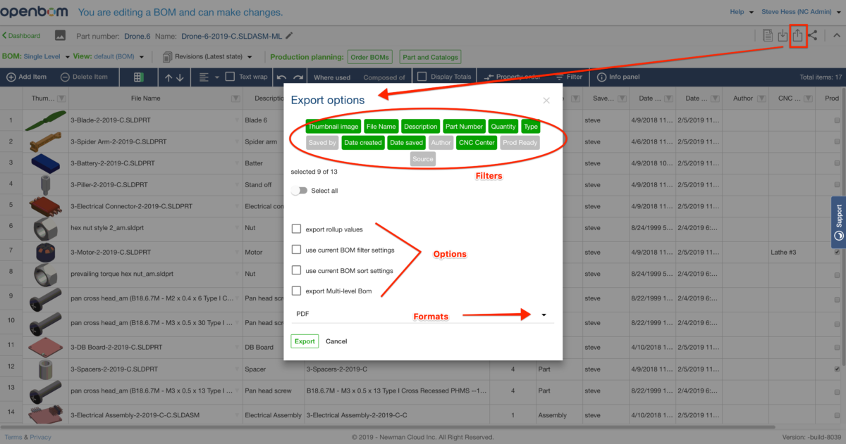 Exporting to a variety of formats – OpenBOM Training Library